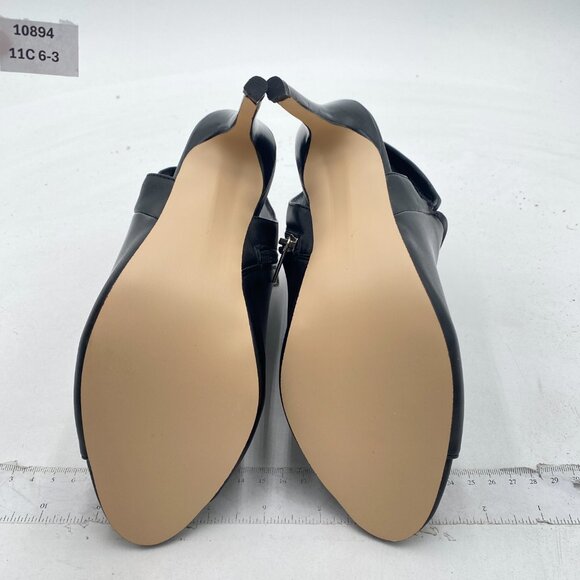 YDN Black Peep Toe Stiletto High Heel Cutout Slingback Side Zipper Short Booties - Picture 7 of 8